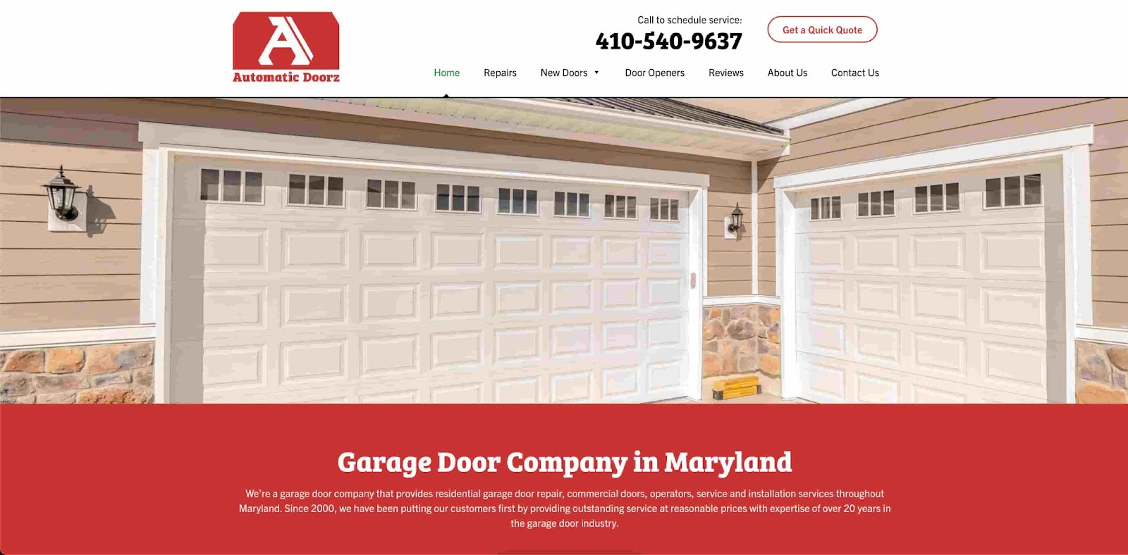 Automatic Doorz garage door company in Maryland