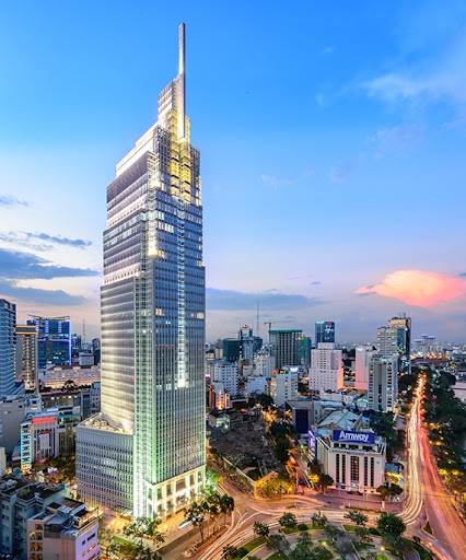 Vietcombank Tower: 05 Công Trường Mê Linh, Bến Nghé, Quận 1. 
Chiều cao: 36 tầng nổi và 04 tầng hầm