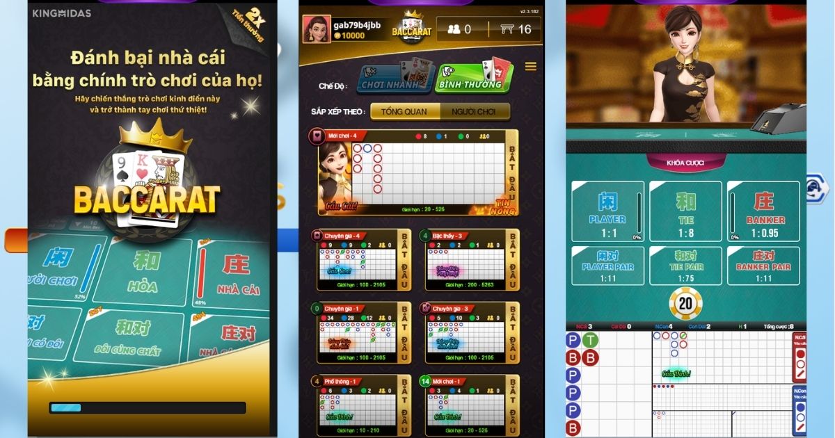 Game Baccarat tại sảnh KING MIDAS