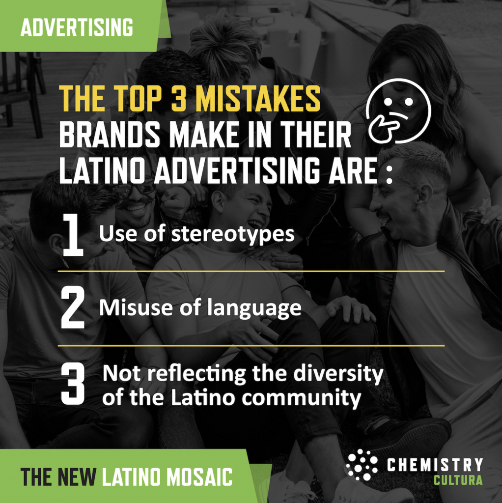 a slide talking about mistakes brands make with latino advertising