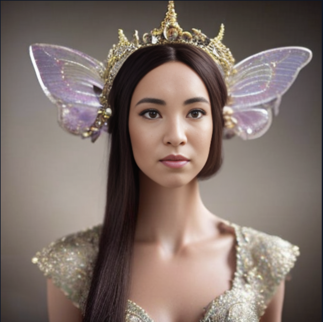 An AI-generated image of a fairy queen 
