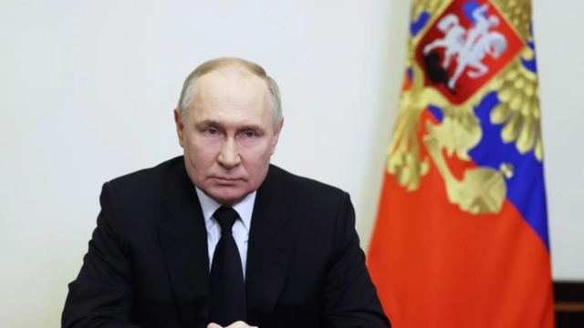 Tổng thống Nga Vladimir Putin phát biểu trước người dân Nga theo sau cuộc tấn công khủng bố tại Nhà hát Crocus ở Moscow 
