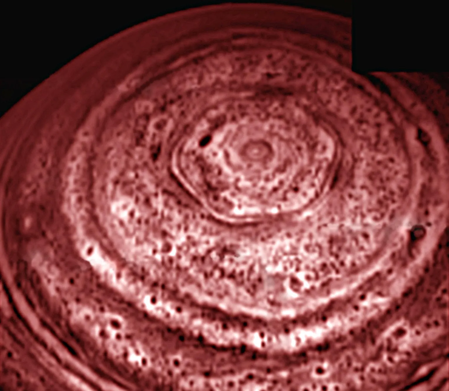 Saturn’s north pole.