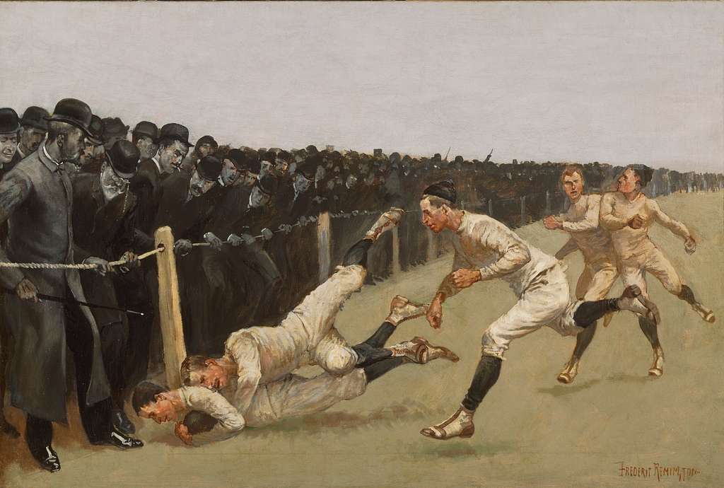 A Painting Depicting the Match Between Yale and Princeton