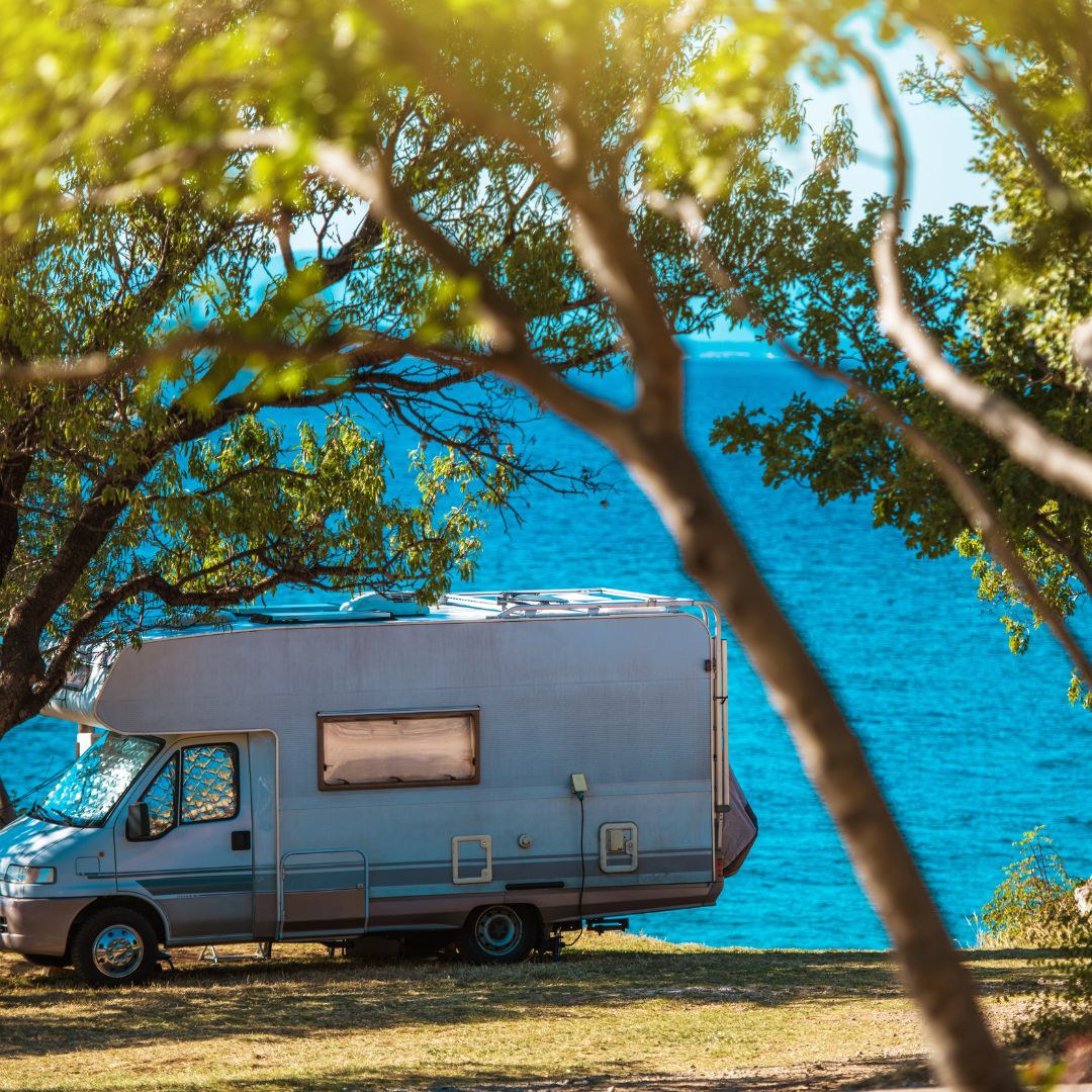 RV by the water