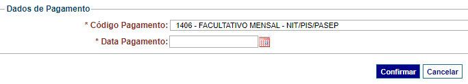 Código de Pagamento no SAL