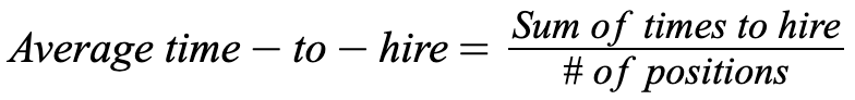 equation depicting the average time to hire