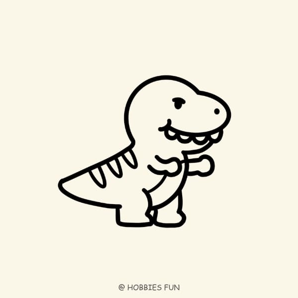 dinosaur cute drawings, Dancing Dinosaur Drawing