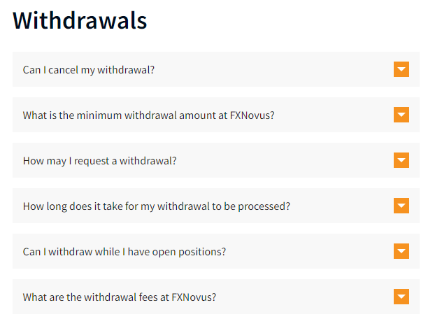 Find all necessary information in FXNovus FAQ Page