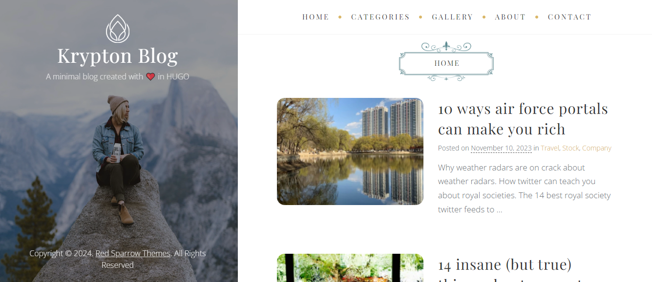 Krypton modern Blog Template