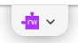 Screenshot of the tab that appears in your Chrome window when the Read&Write toolbar is minimized. It is a small, white rounded tab with the Read&Write icon (purple puzzle piece) and an arrow pointing down. 