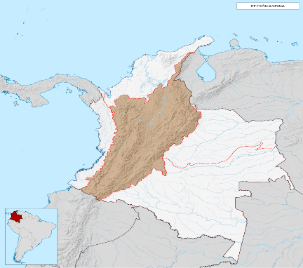 Ubicación de la región en Colombia
