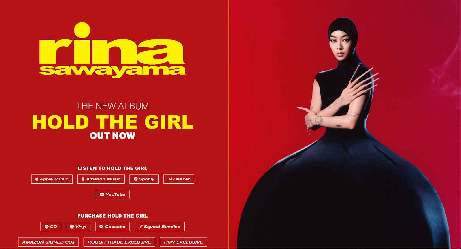 musician website example, rina sawayama