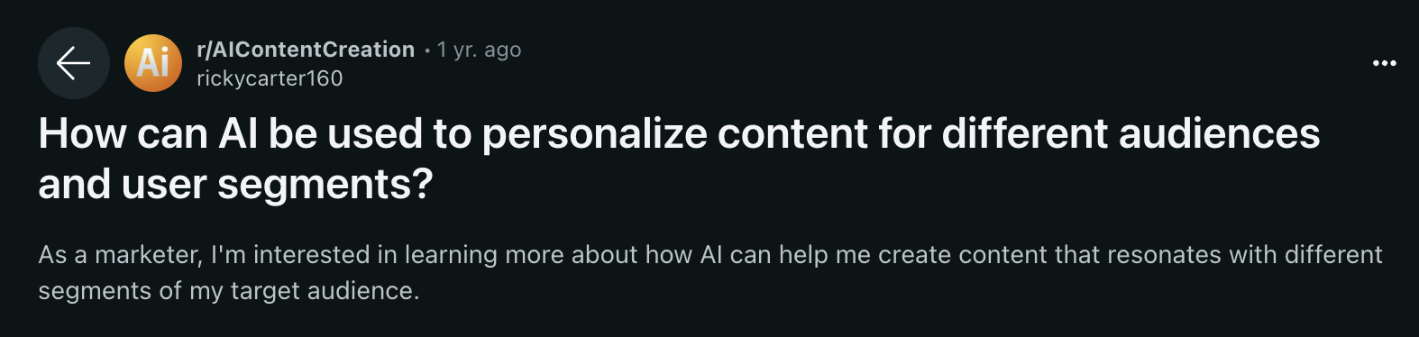 AI for personalised content
