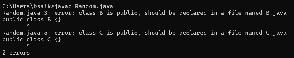 multiple public classes errors - Java