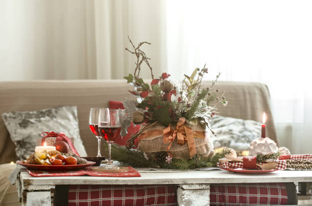 Decorations in Red and Green Colours