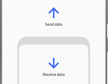 Send data and Receive data options in the Smart Switch app on a Galaxy phone