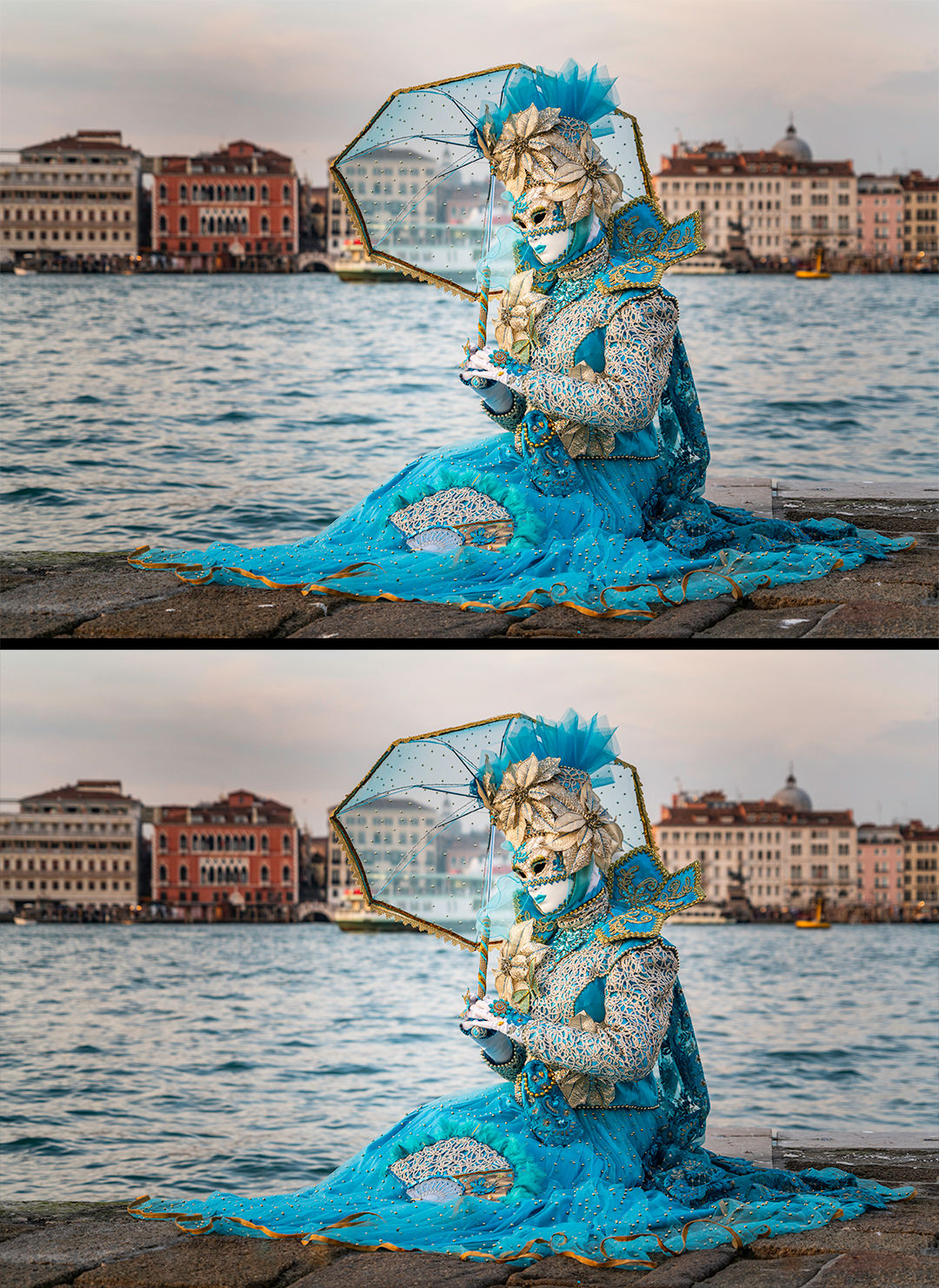 spot remover before and after venice mask festival portrait