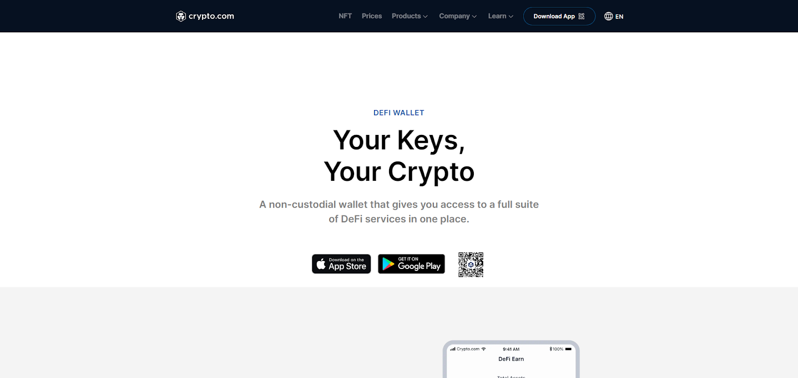 A screenshot of Crypto.com's website