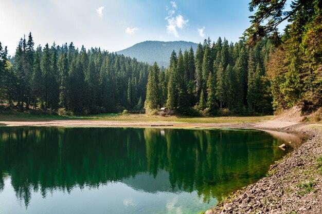 Free photo breathtaking view of lake high in carpathian mountains