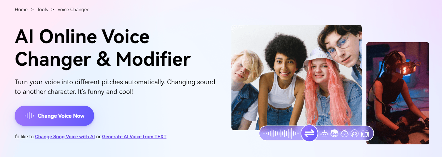 Media.io - Available to Change Sound to Any Kids Character