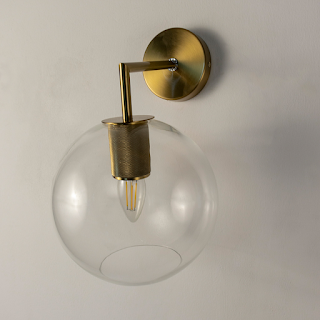 Leven Glass Antique Brass Wall Light