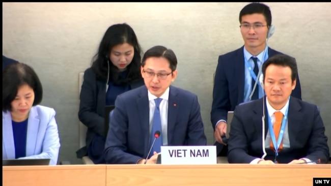 Thứ trưởng Ngoại giao Việt Nam Đỗ Hùng Việt phát biểu, ngày 7/5/2024. Photo UN Web TV.