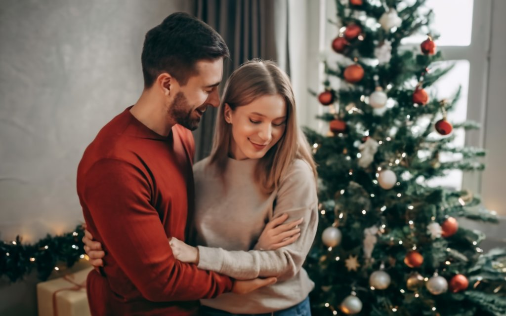 Man and woman hugging