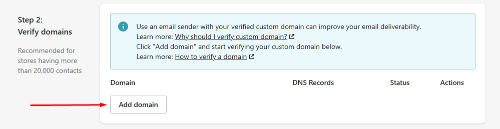 Verify domains