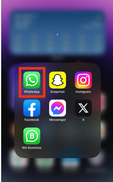 Open WhatsApp on your iPhone