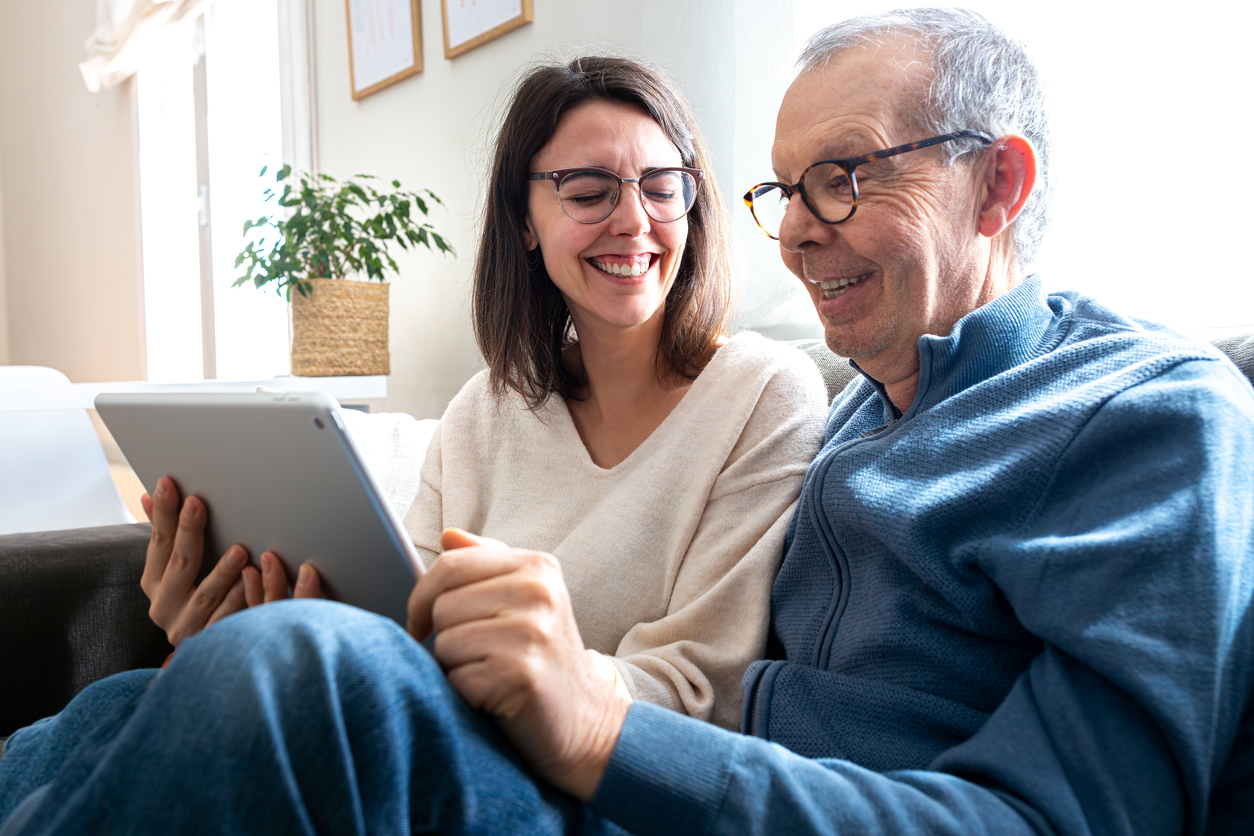 Seniors on tablet