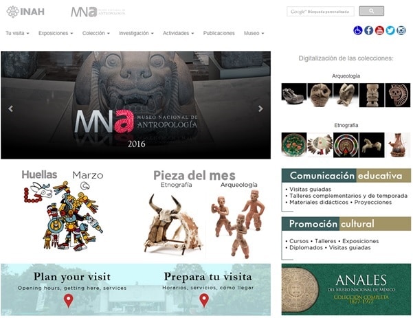 web del Museo Nacional de Antropología de México