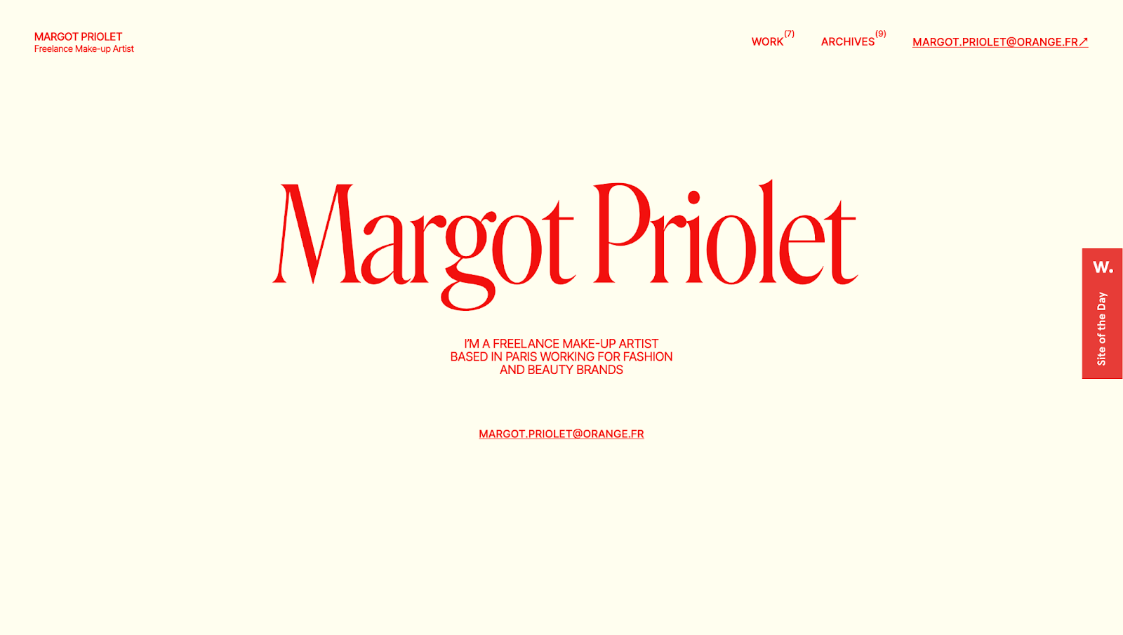 freelancer website example, Margot Priolet