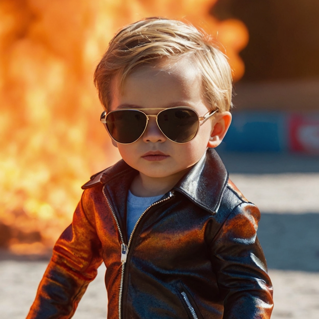 A cool little boy confidently walk out from the fire - Names That Mean Fire - Baby Journey