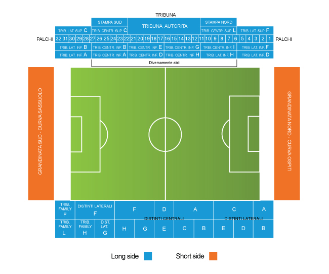 Stadio Citta del Tricolore Seating Plan