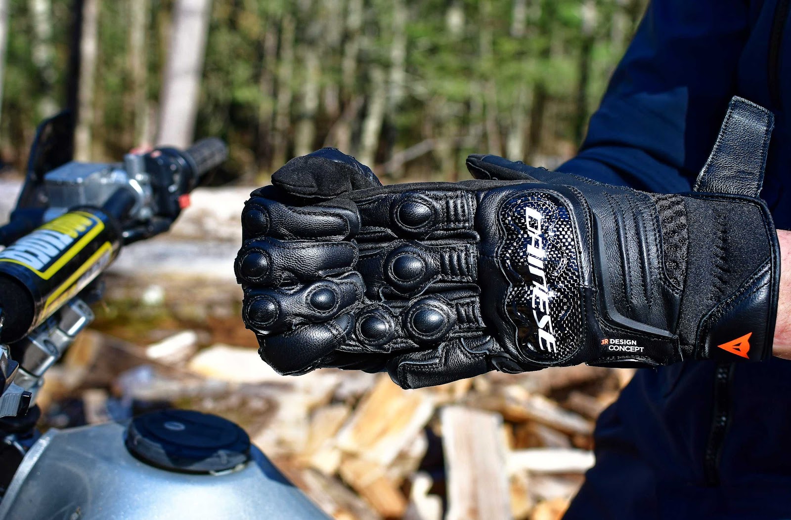 close up motorcycle gloves 
