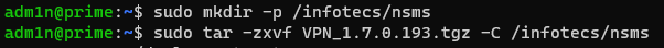 Распаковка файлов модуля VPN