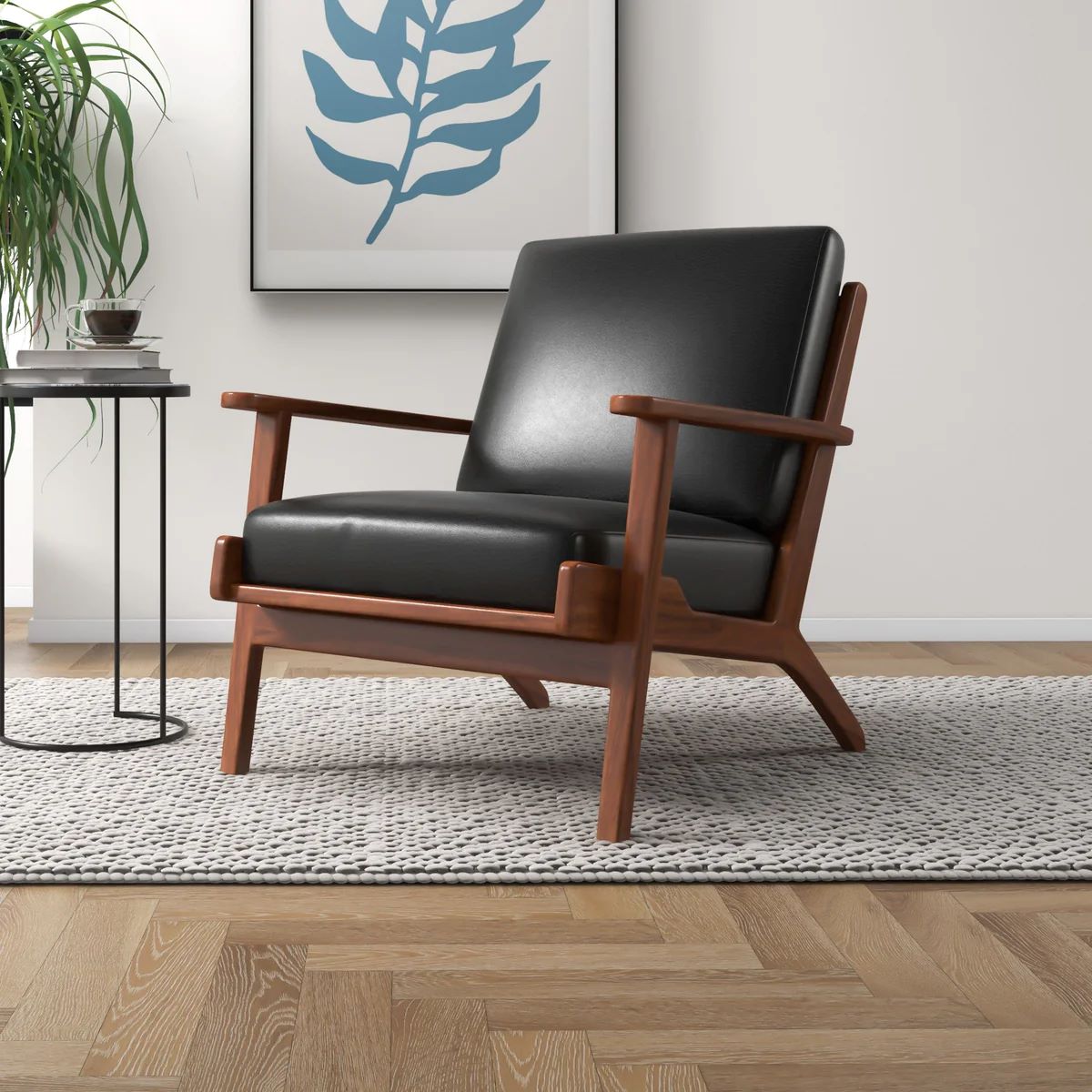 Mid in Mod: Kyle Black Leather Armchair