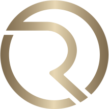 A gold logo with a black background  Description automatically generated