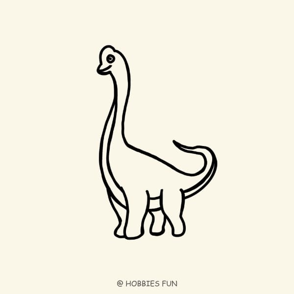 Easy Cute Brontosaurus Drawing