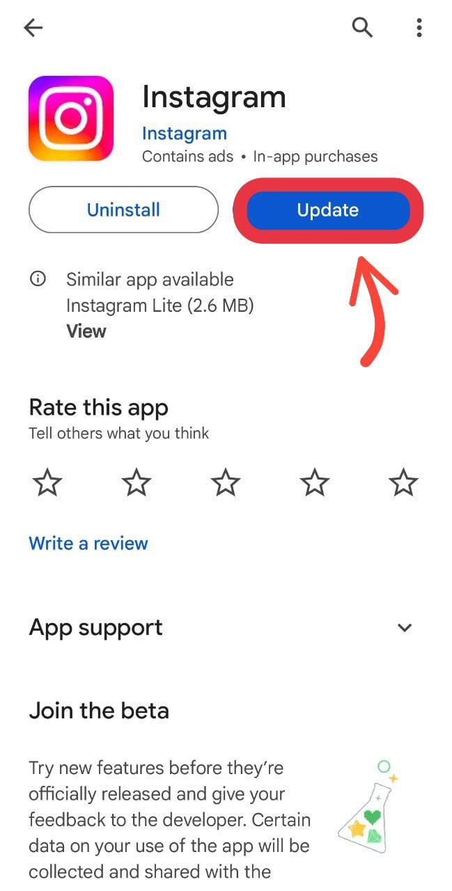 Instagram Notes Not Showing? Update the Instagram App