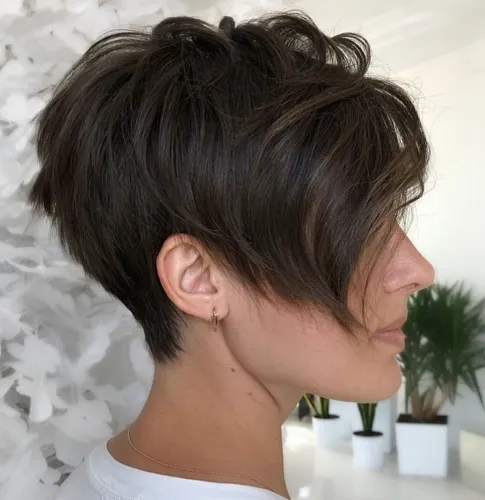 Side Bangs and Shaggy Pixie Haircuts For Thick hair