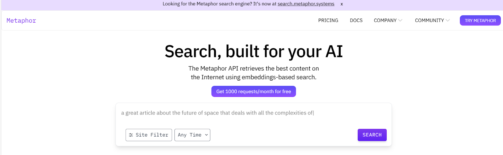 Metaphor AI Search