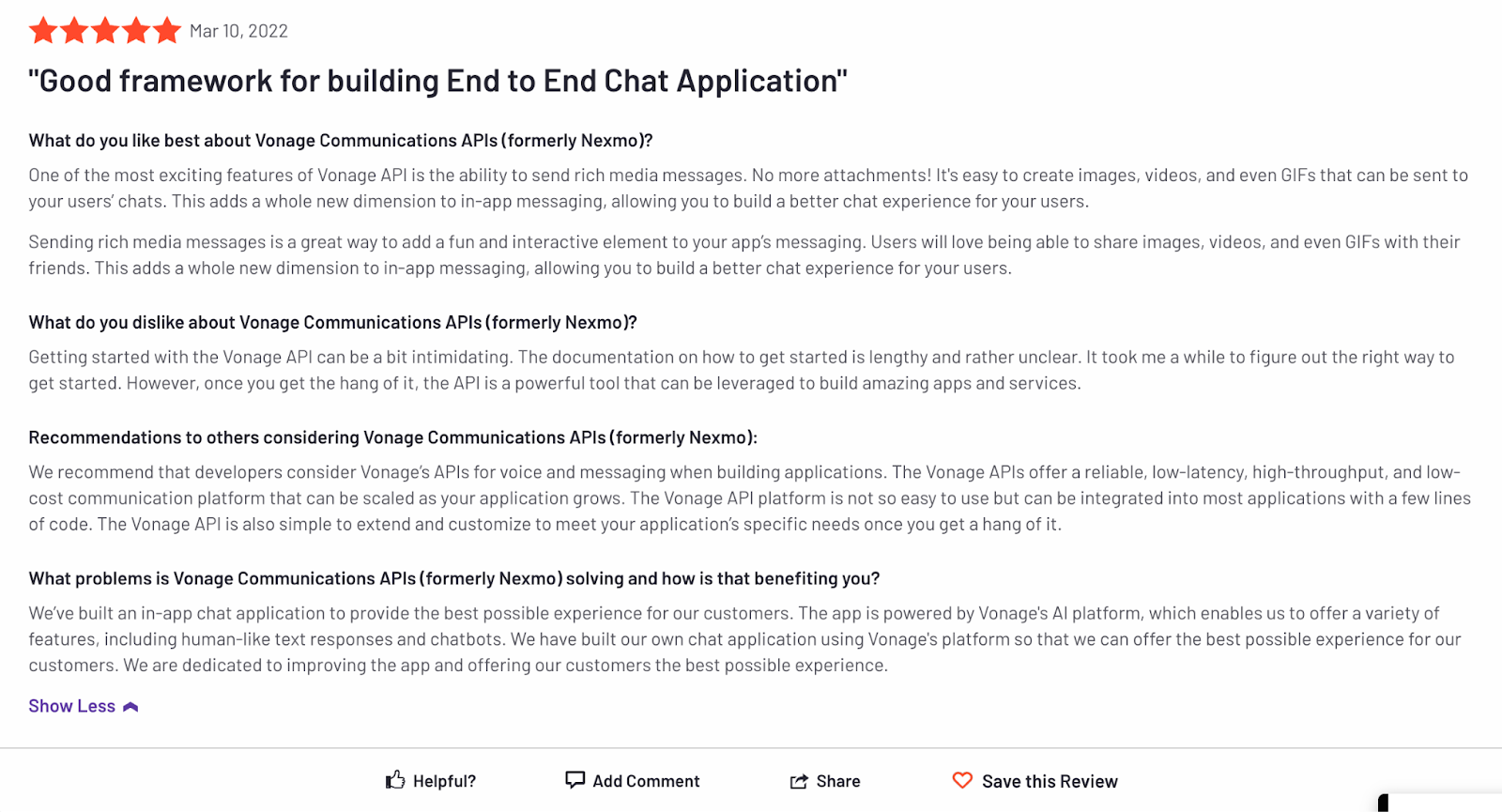 nexmo customer review