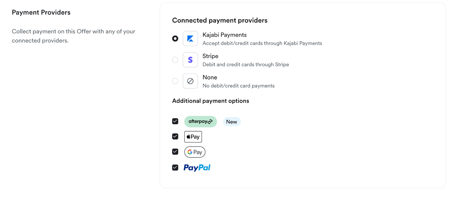 Payment Features for Kajabi