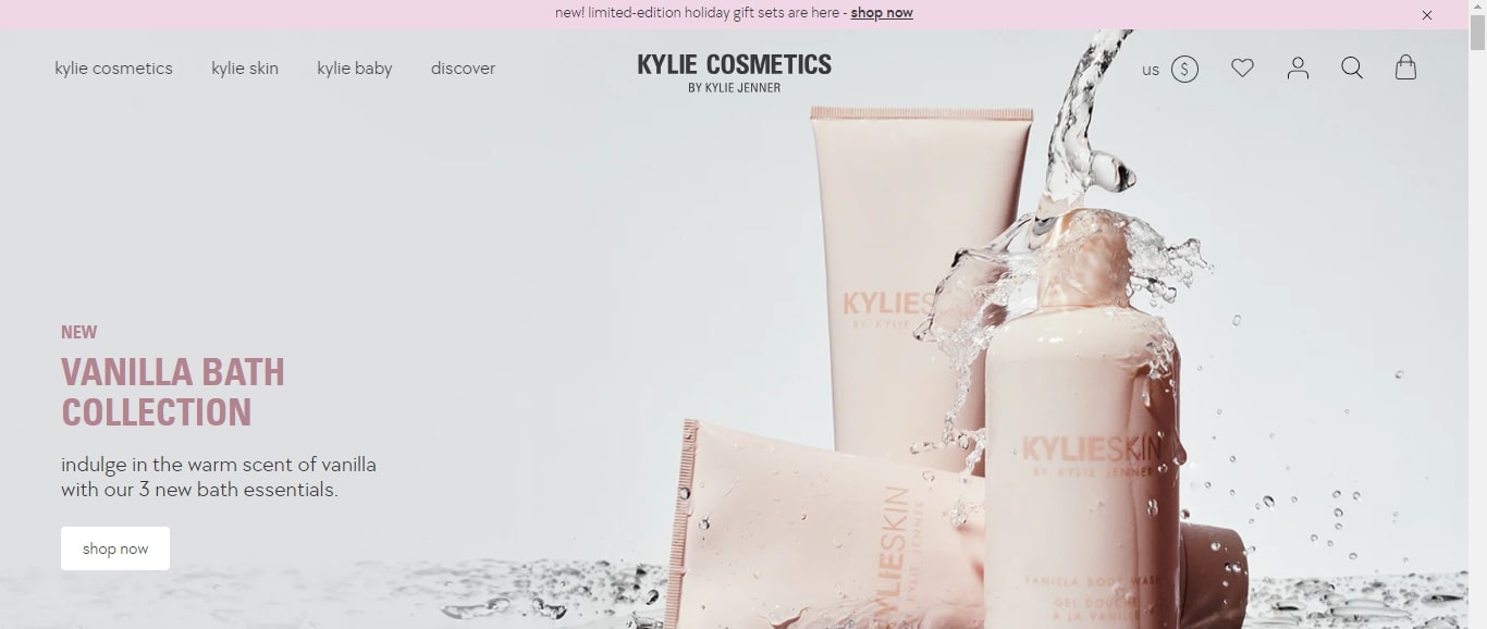 Kylie Cosmetics - Shopify storefront API examples