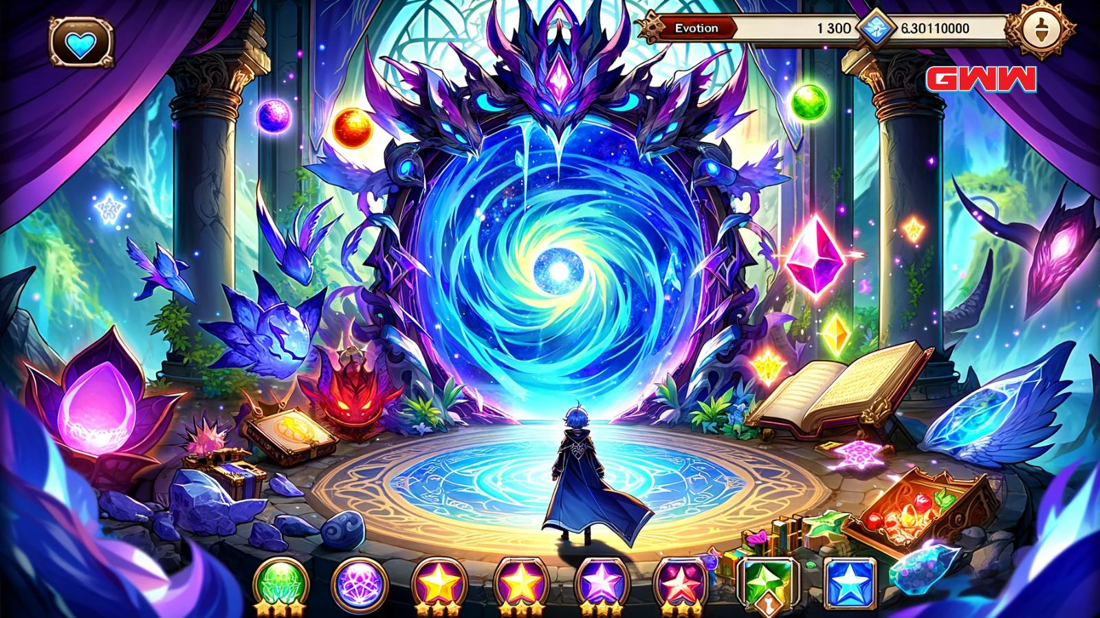 Merlin at a magical portal gathering items, how to get Merlin Anime Adventures
