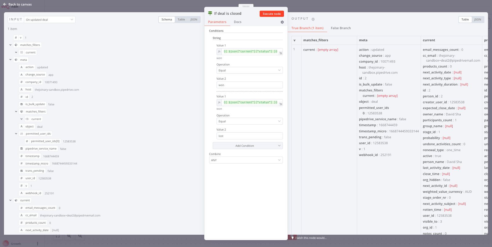 n8n users have an overview of a node’s input / output data on a single screen