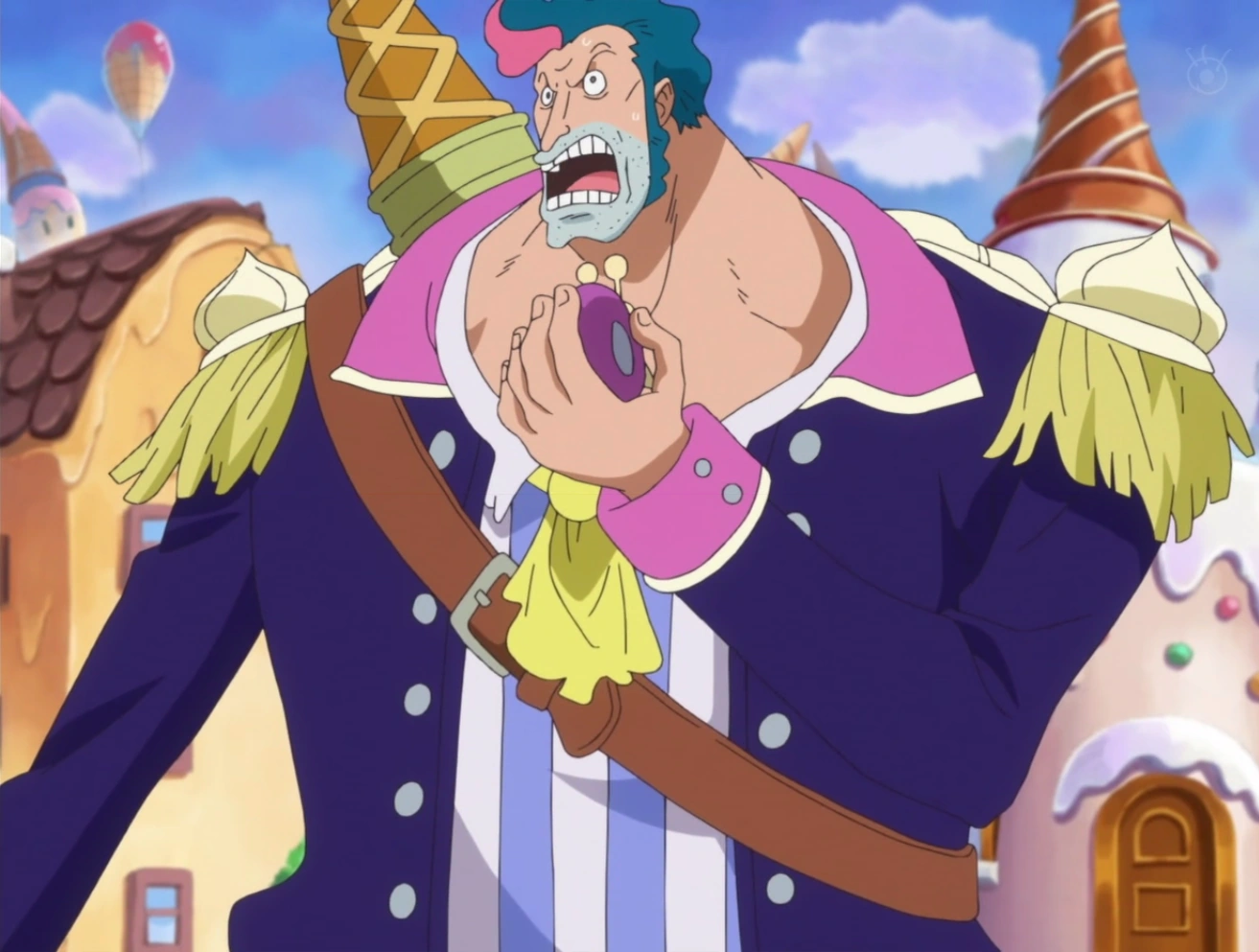Charlotte Moscato in One Piece. Still from the anime