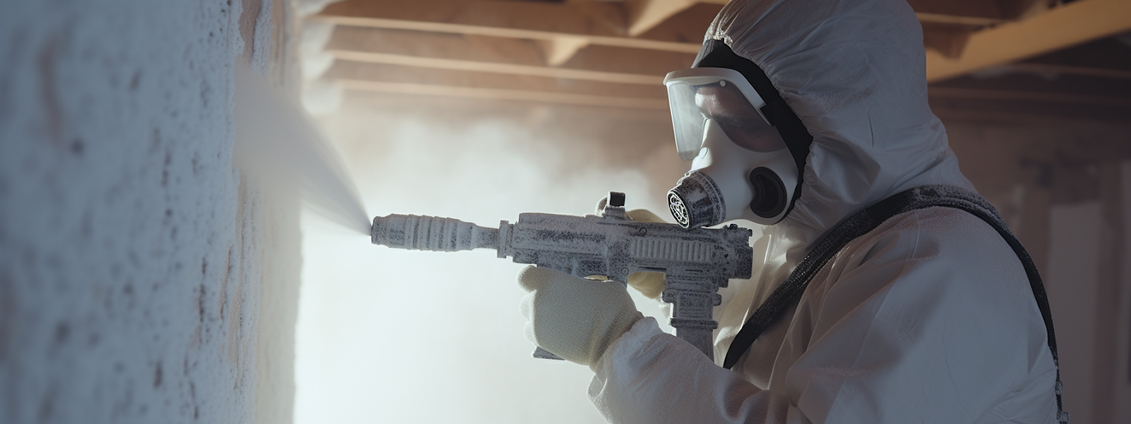 a person cleaning a spray foam insulation gun with acetone, inspecting it for damage or wear.